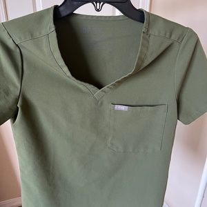 FIGS XXS One Pocket Scrub Pocket in Olive Green